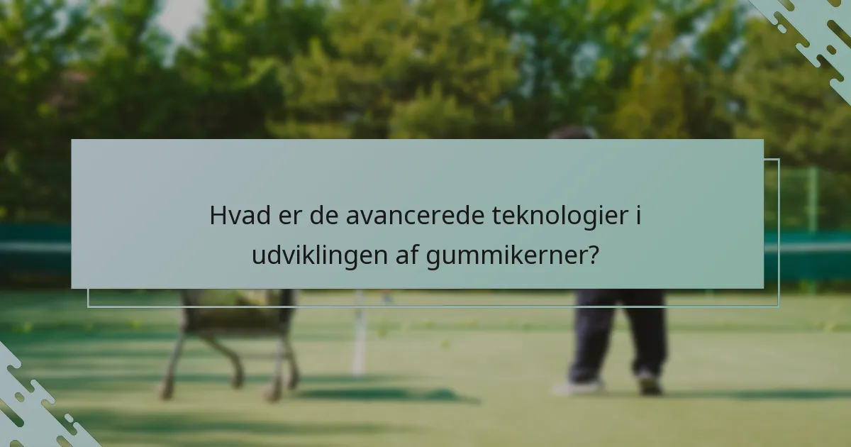 Hvad er de avancerede teknologier i udviklingen af gummikerner?