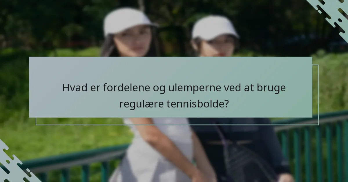 Hvad er fordelene og ulemperne ved at bruge regulære tennisbolde?