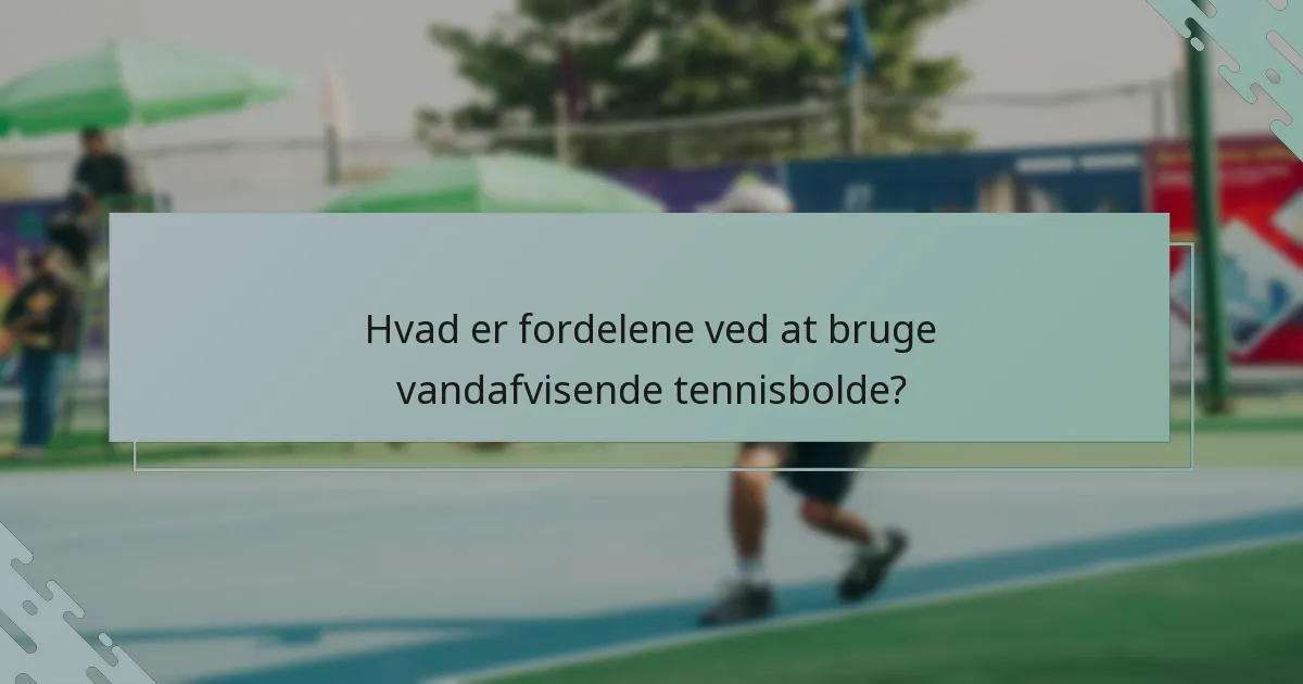 Hvad er fordelene ved at bruge vandafvisende tennisbolde?