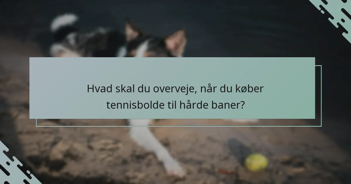 Hvad skal du overveje, når du køber tennisbolde til hårde baner?