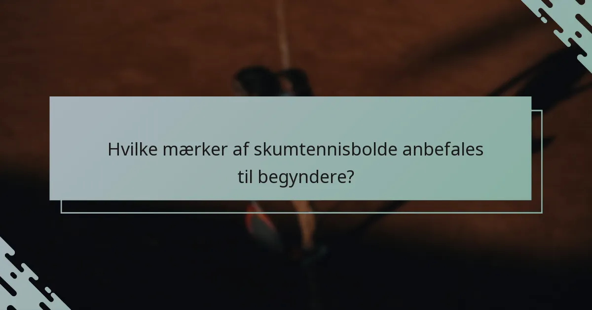 Hvilke mærker af skumtennisbolde anbefales til begyndere?