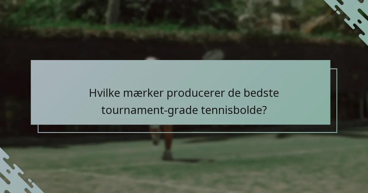 Hvilke mærker producerer de bedste tournament-grade tennisbolde?