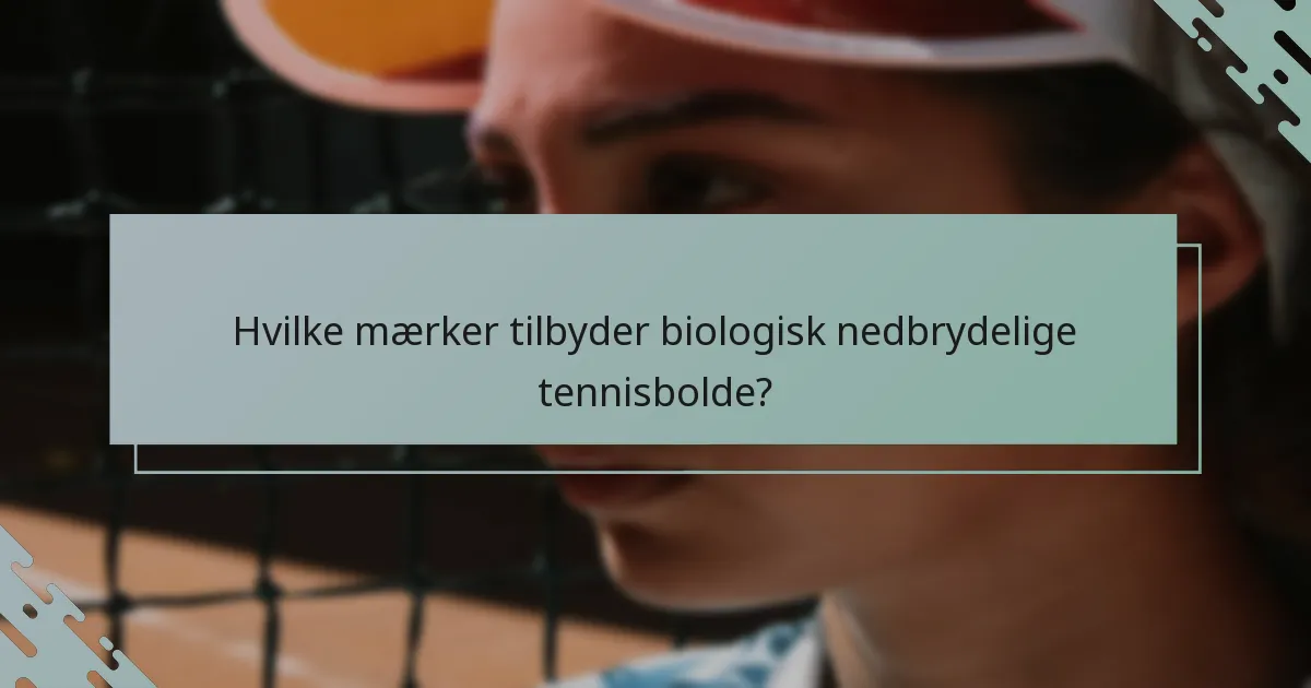 Hvilke mærker tilbyder biologisk nedbrydelige tennisbolde?