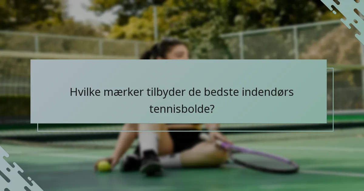 Hvilke mærker tilbyder de bedste indendørs tennisbolde?