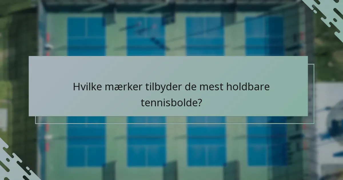 Hvilke mærker tilbyder de mest holdbare tennisbolde?