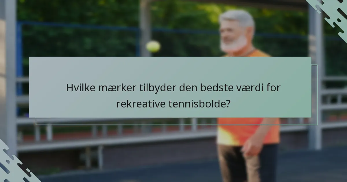 Hvilke mærker tilbyder den bedste værdi for rekreative tennisbolde?